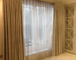 Fabric and sheer curtains